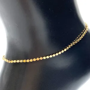 Anklet Metal Chain Round Style Gold