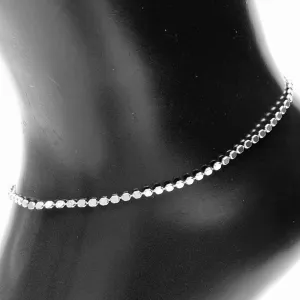 Anklet Metal Chain Round Style Silver