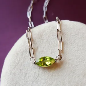 Arizona Peridot Marquise Necklace