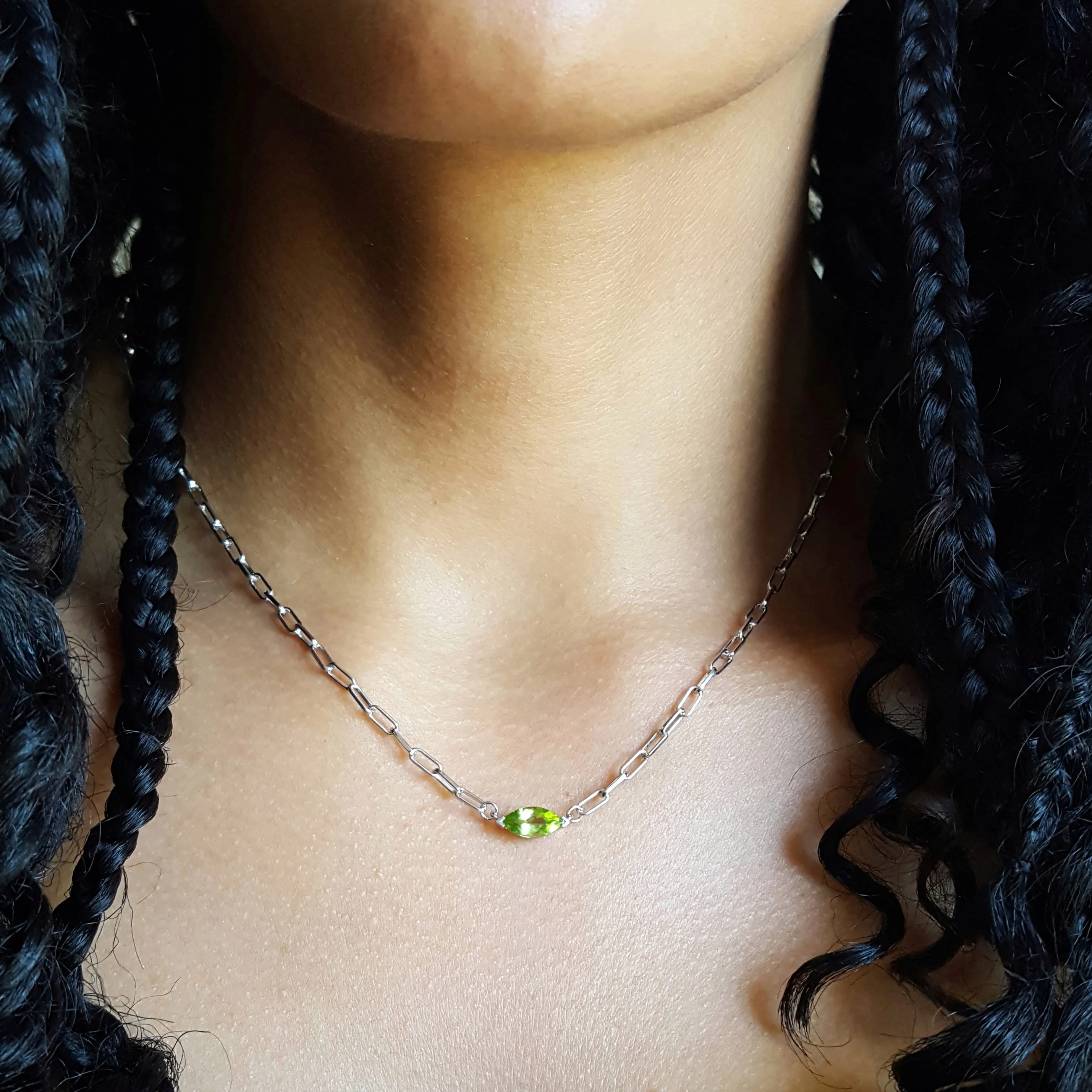 Arizona Peridot Marquise Necklace