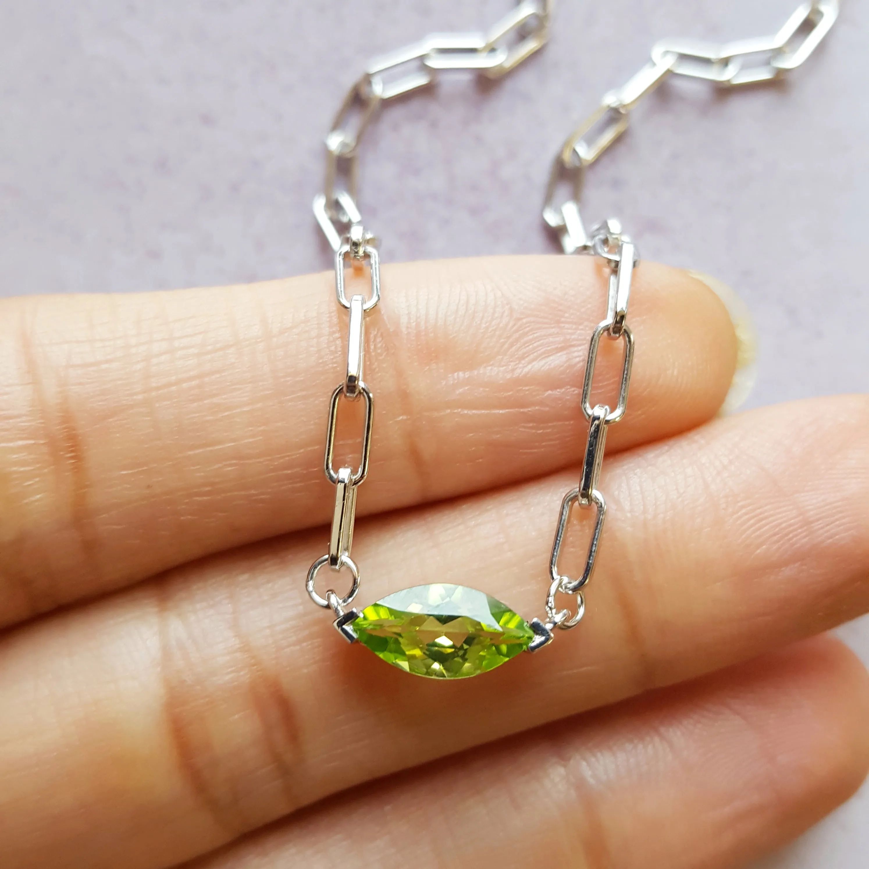 Arizona Peridot Marquise Necklace