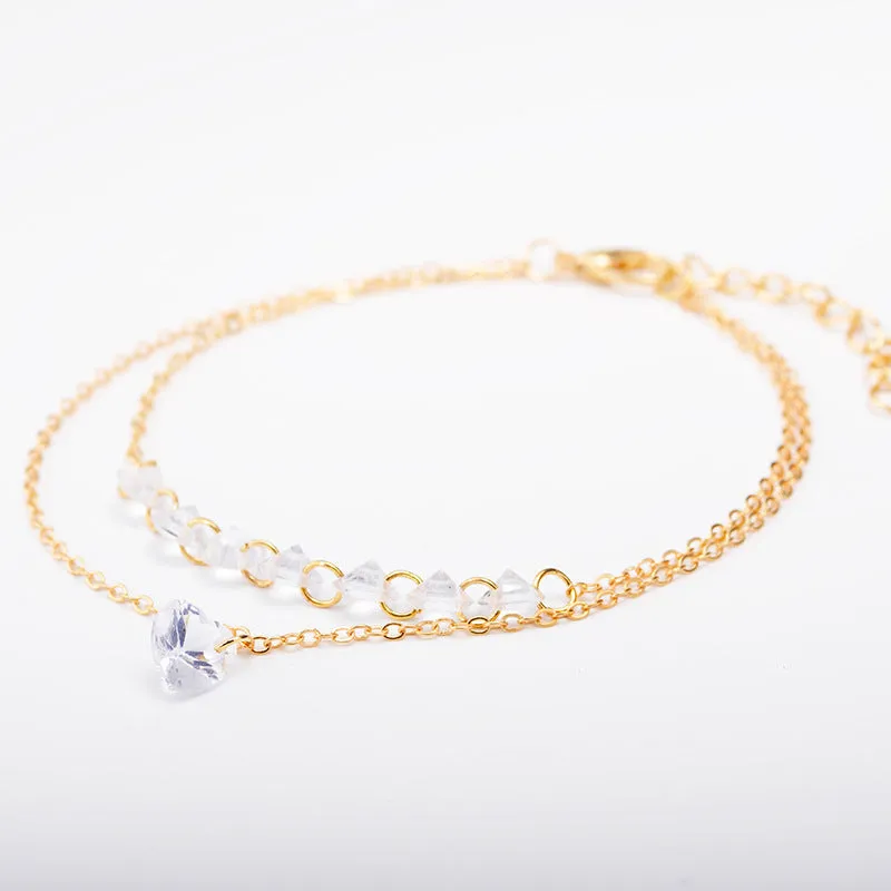 B574 - Love gemstone bare stone zircon bracelet