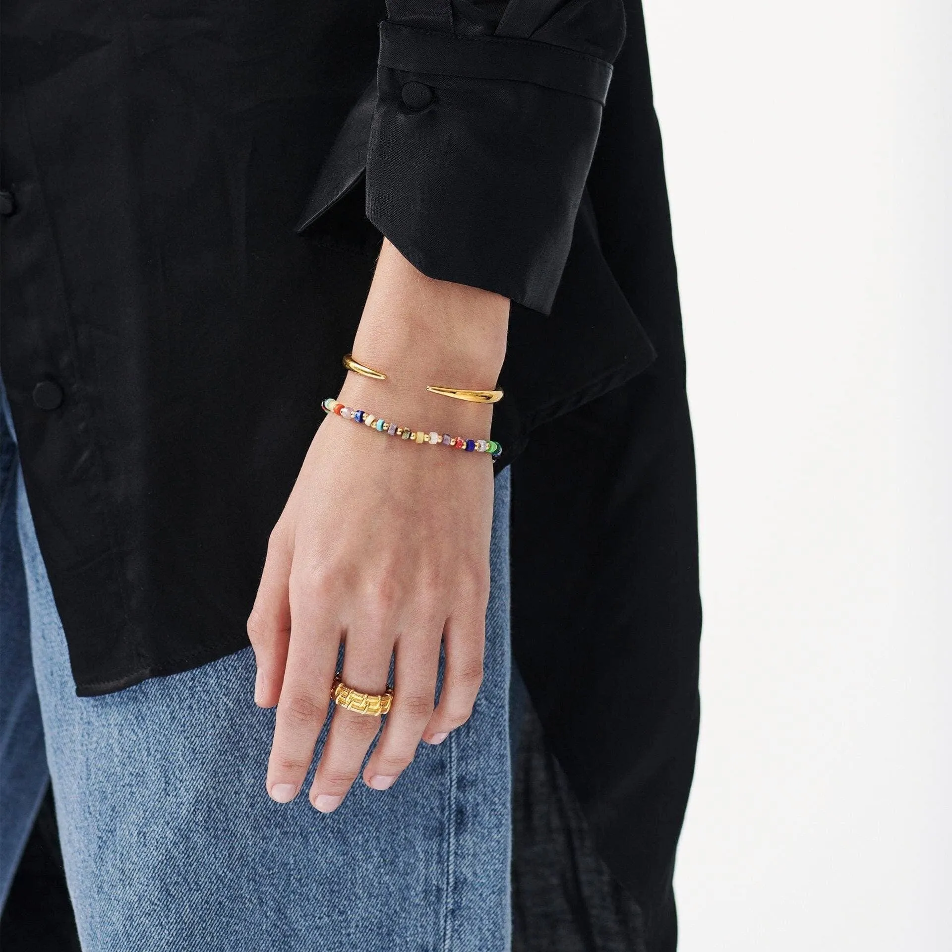 Beaded Bracelet | 18k Gold Plated/Multi Beaded