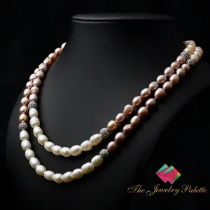 Belle multicolor freshwater pearl two tier necklace