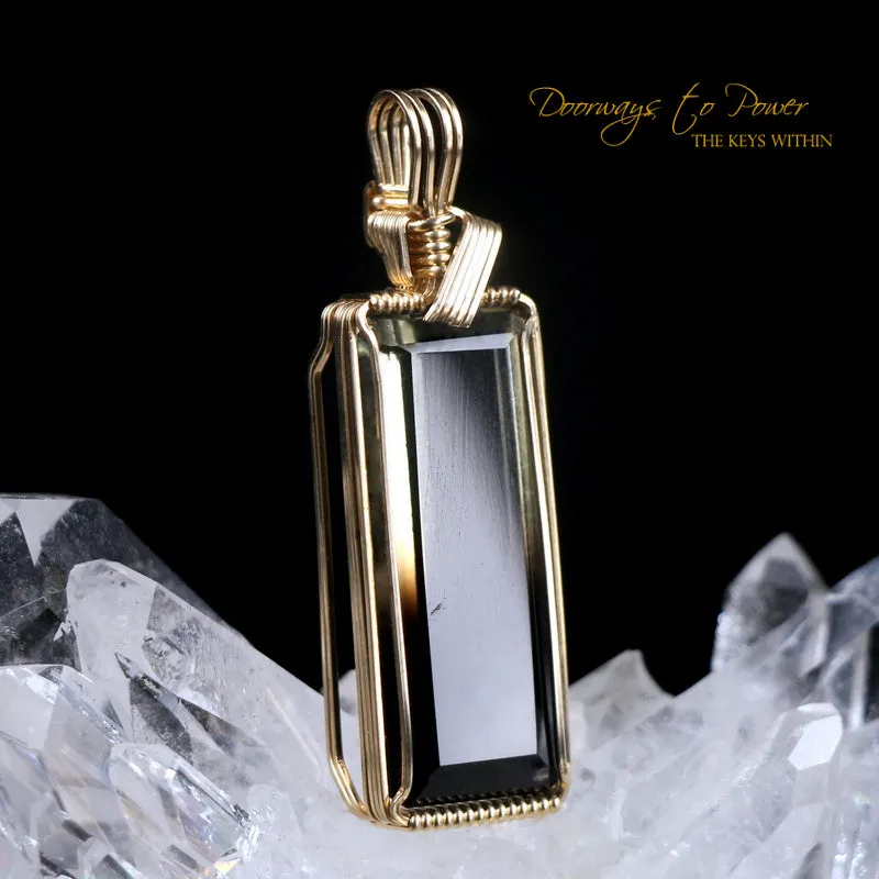 Bi Color Citrine Crystal Pendant 14k 'Prosperity'