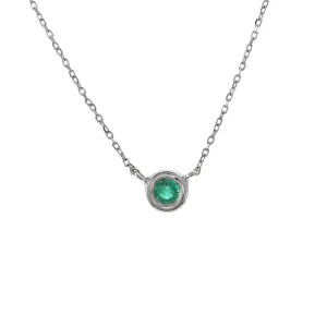 Birthstone Necklace - White Gold