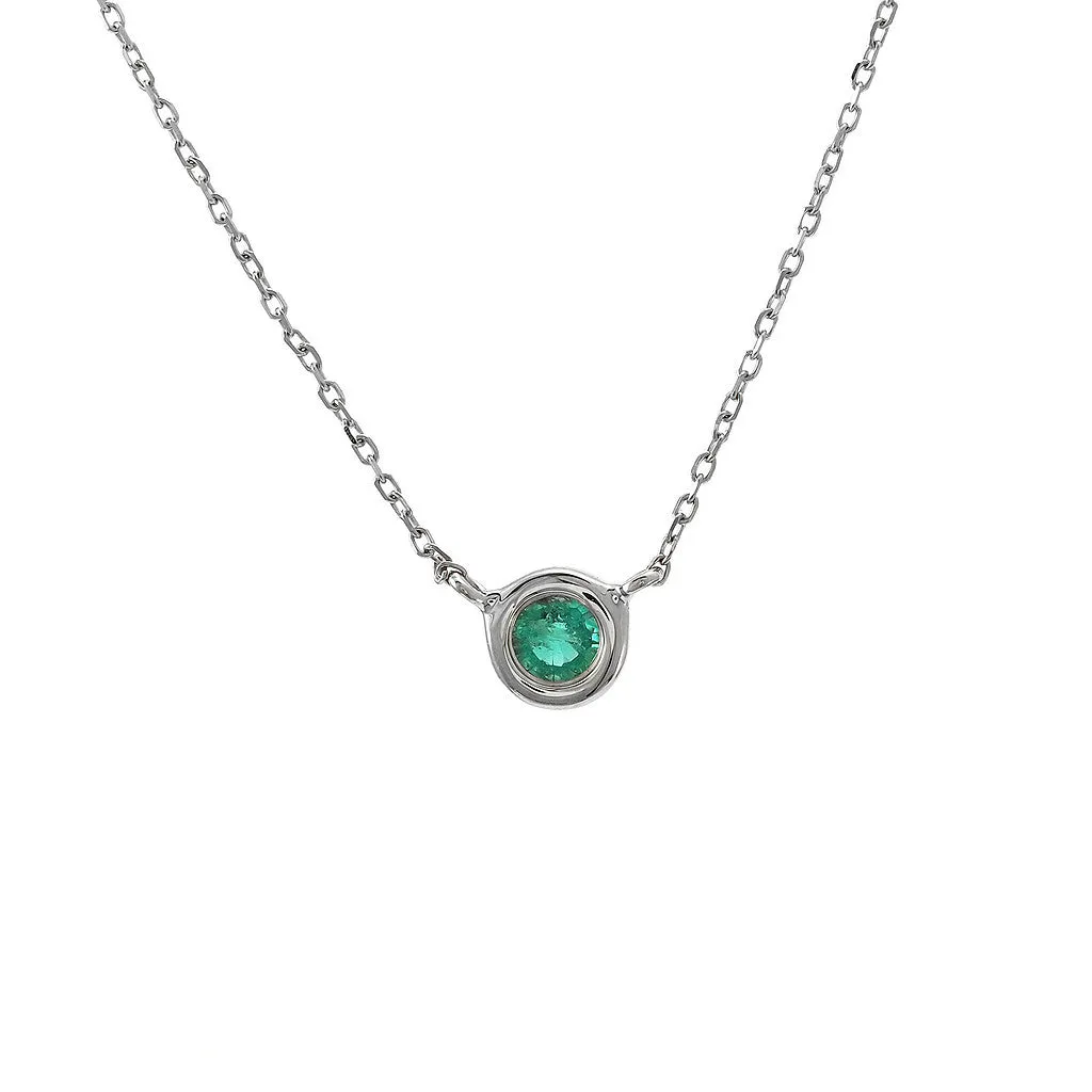 Birthstone Necklace - White Gold