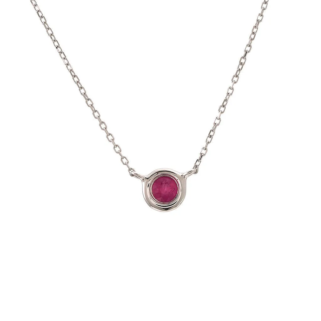 Birthstone Necklace - White Gold