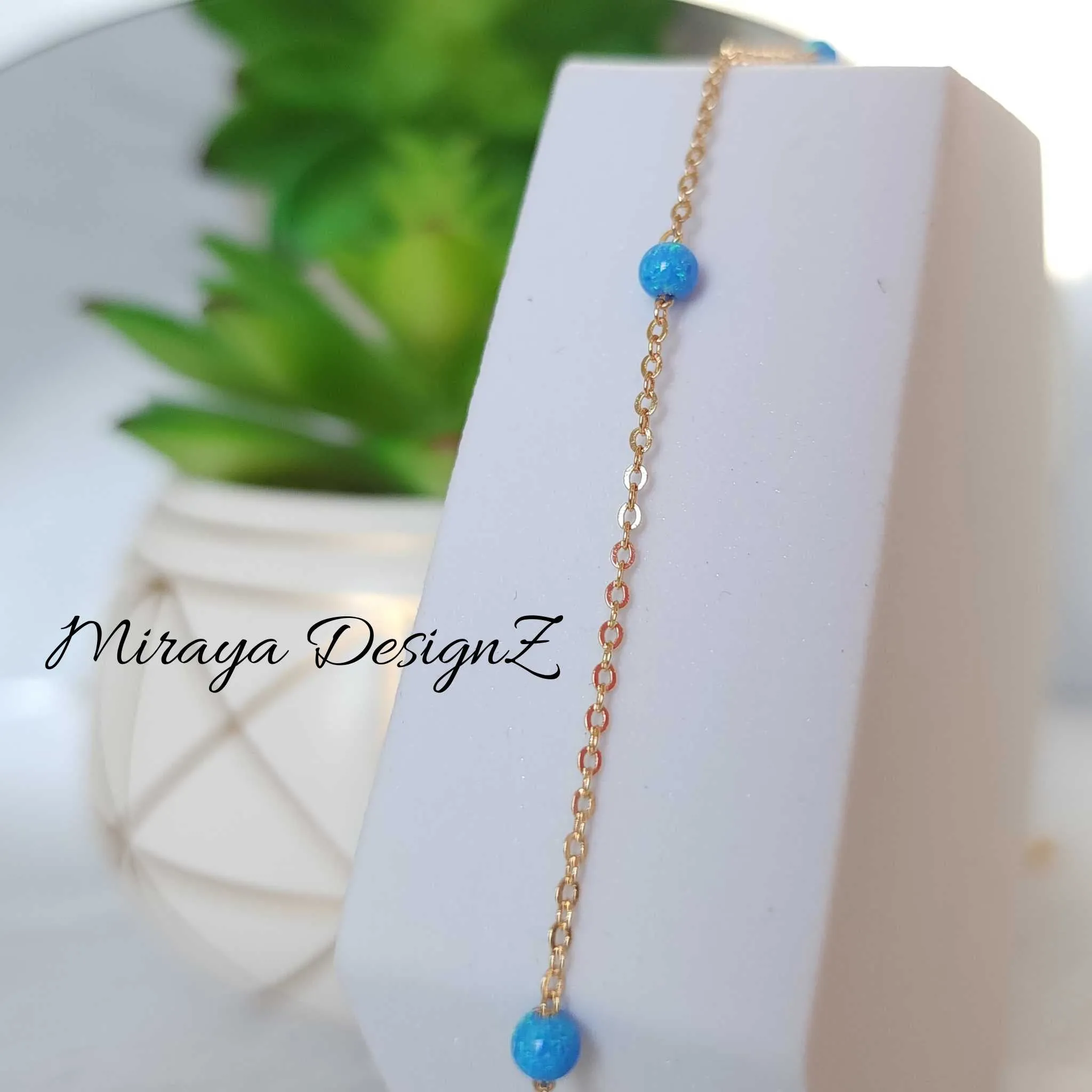 Blue Opal Anklet