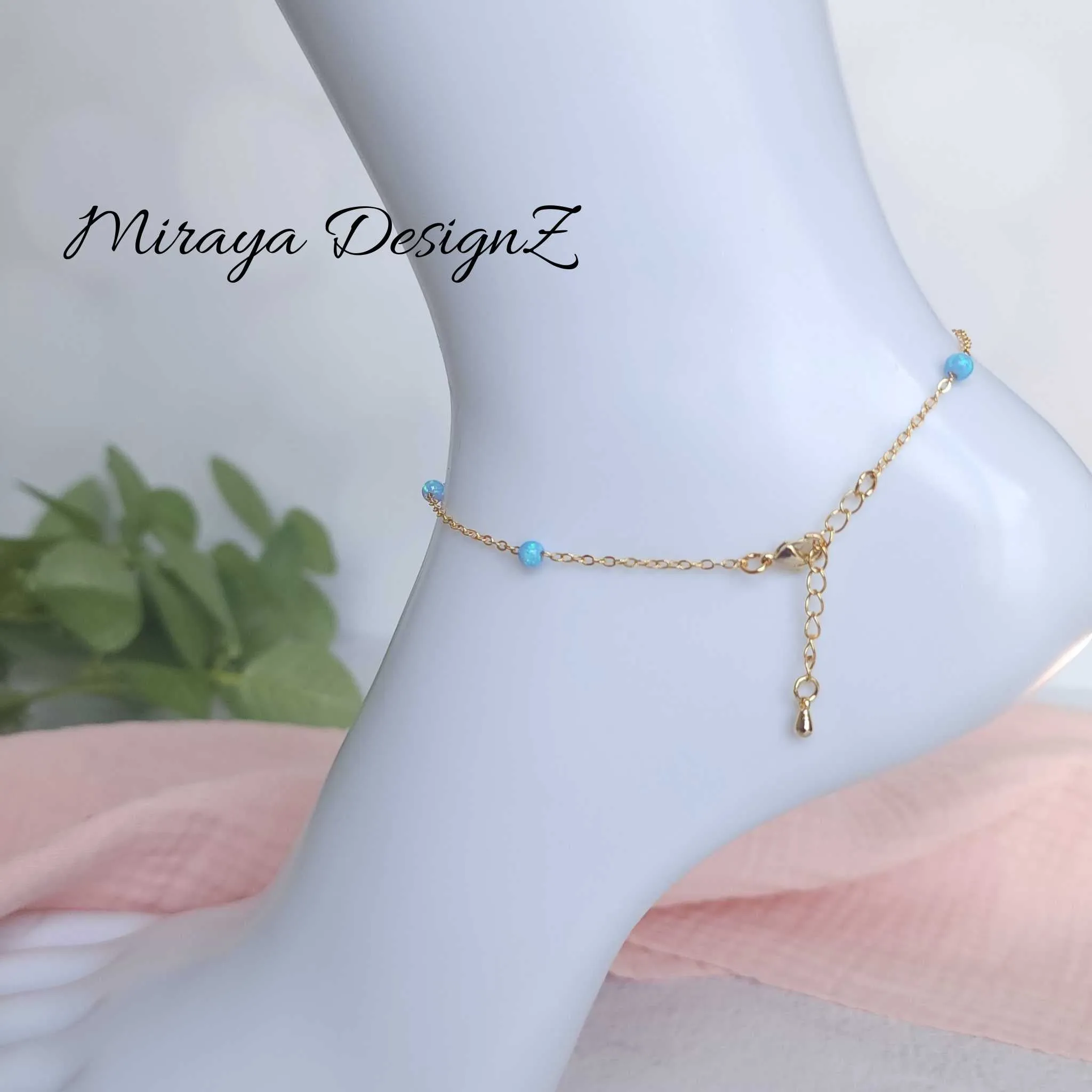 Blue Opal Anklet