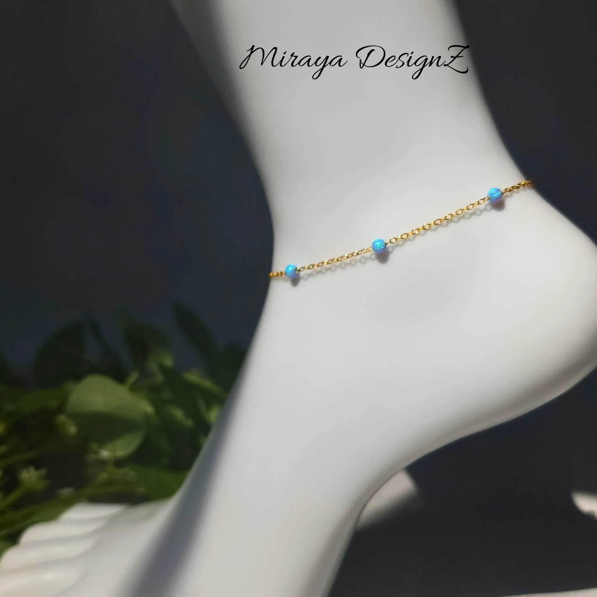 Blue Opal Anklet