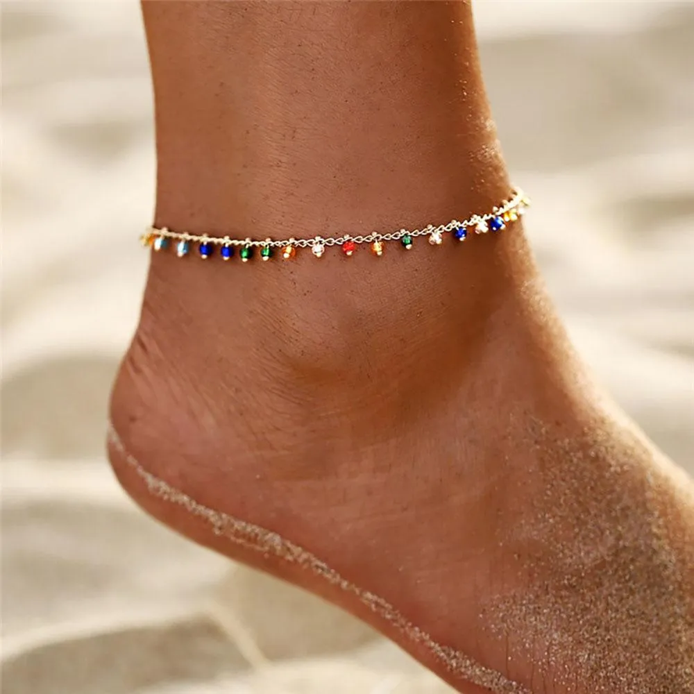 Bohemian Style With Colorful Turkish Eyes Anklet Bracelets