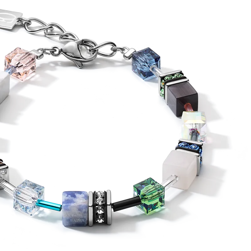 Bracelet GeoCUBE® Crystals & Gemstones blue-green