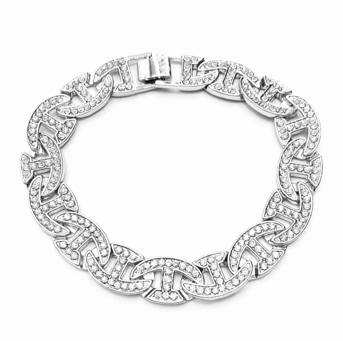 Bracelet Rhinestone Oval Flat Large-Large