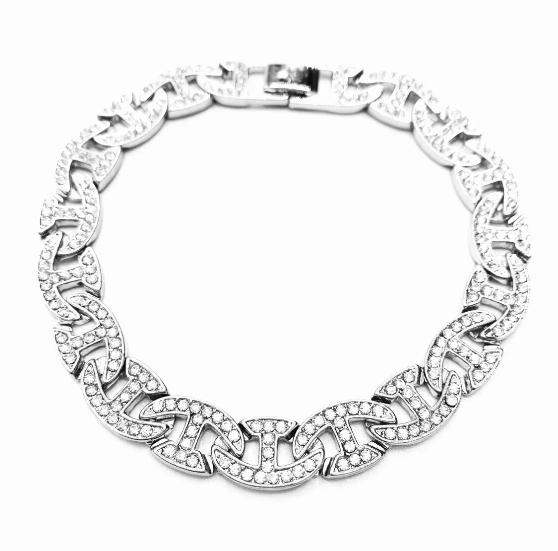 Bracelet Rhinestone Oval Flat Medium-Large