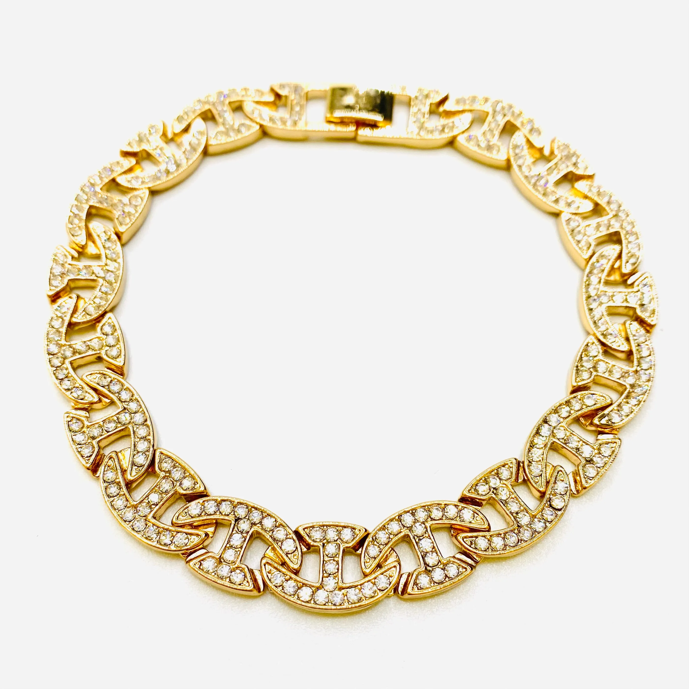 Bracelet Rhinestone Oval Flat Medium-Large