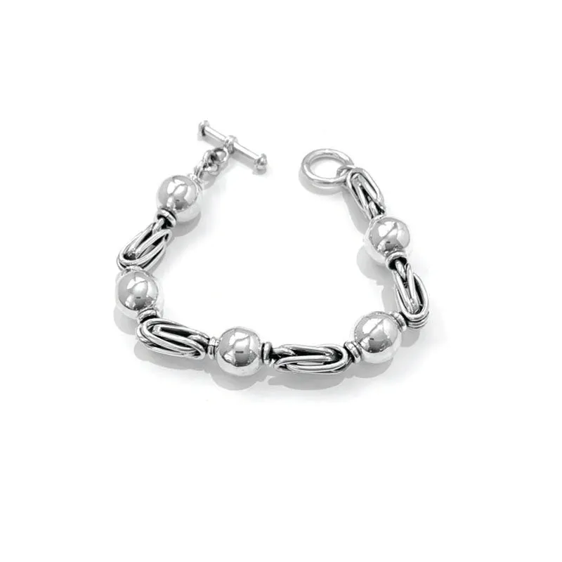 CAGE AND BALL OXIDISED FOB BRACELET