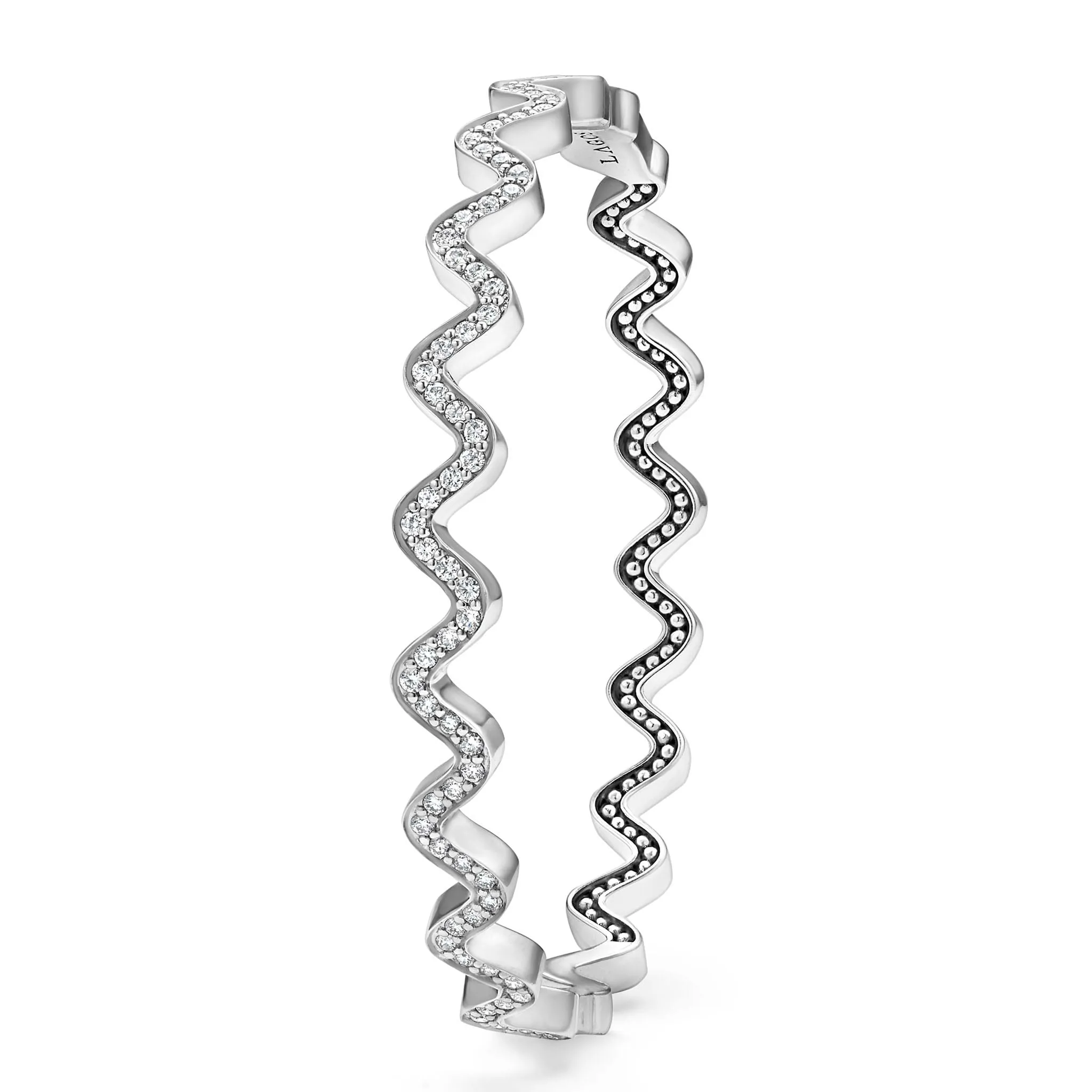 Caviar Spark Wave Diamond Bangle Bracelet