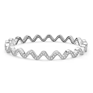 Caviar Spark Wave Diamond Bangle Bracelet