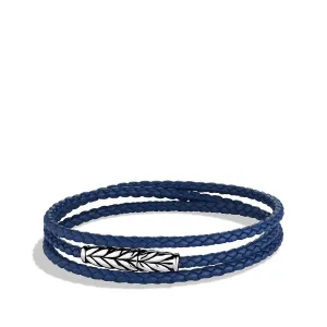 Chevron Triple-Wrap Bracelet in Blue