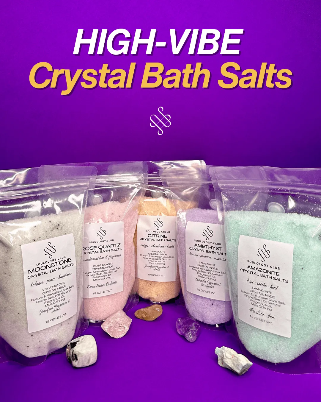 Citrine Crystal-Infused Bath Salt | Abundance & Good Health