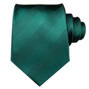 Classy Men Jade Green Striped Silk Tie