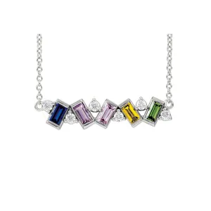 Custom 14k Gold 5-Stone Family Bar Necklace