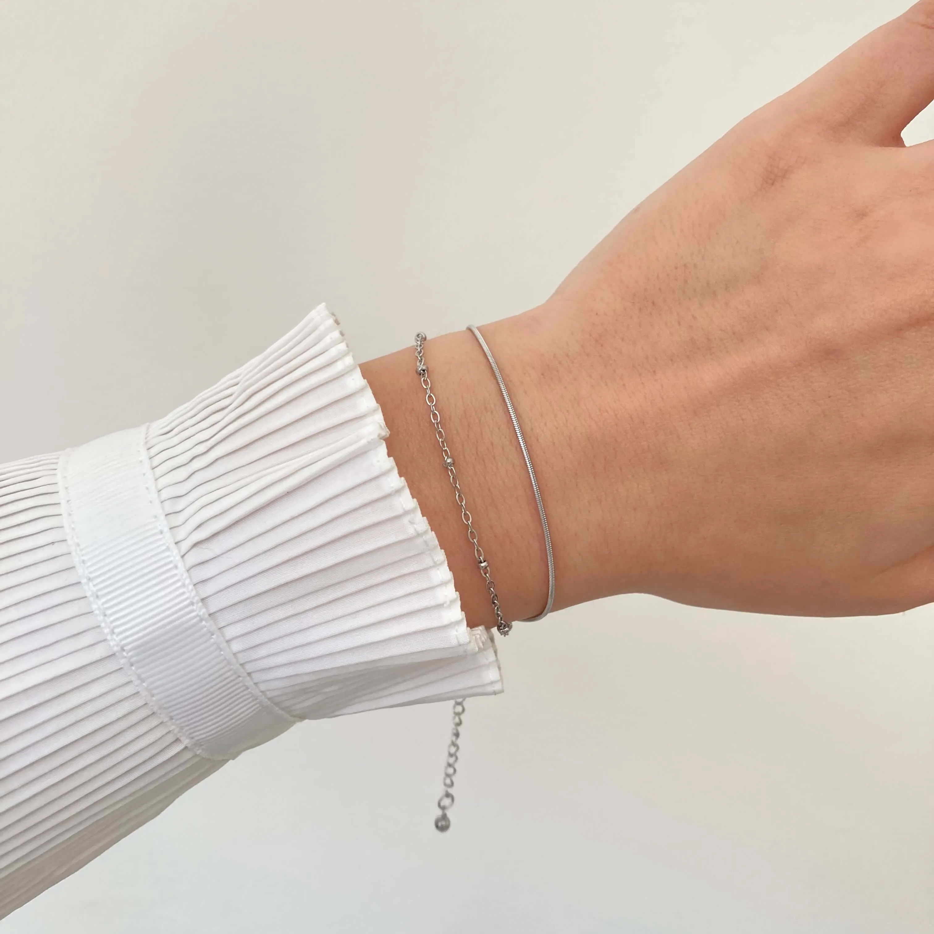 Dainty Layered Bracelet Silver