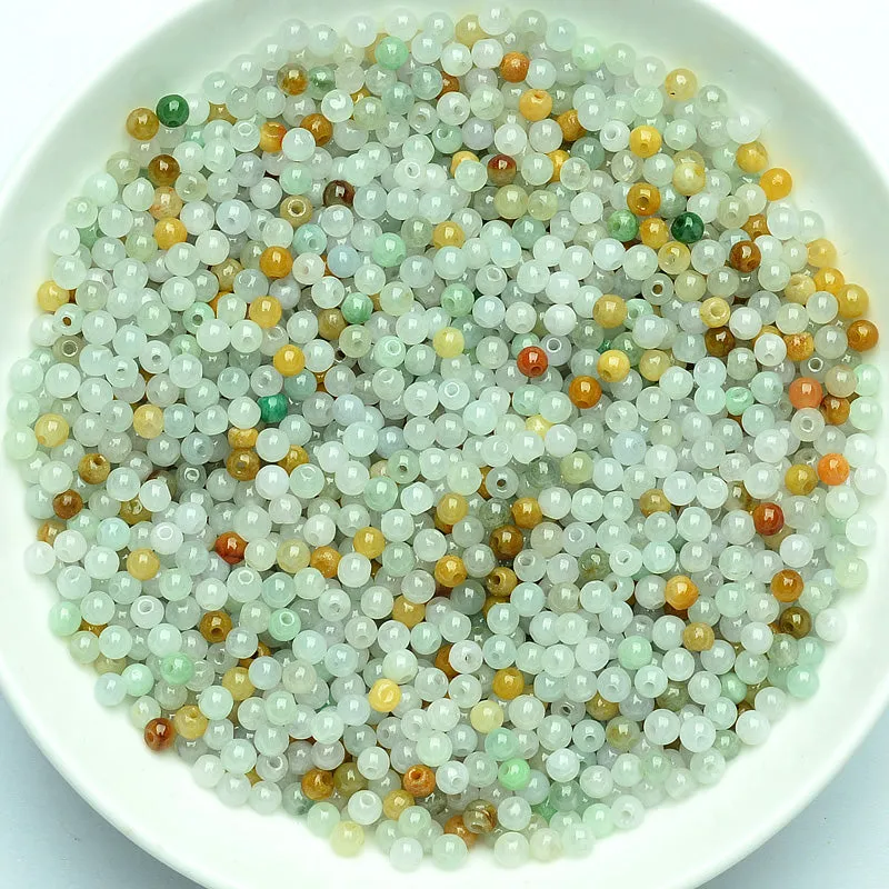 Diameter 3mm-3.5mm Natural Jade Beads Jadeite Mixed Colors Bead WBD4