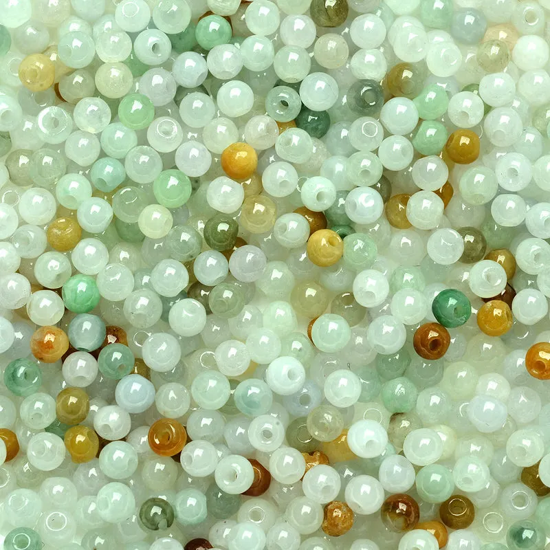 Diameter 3mm-3.5mm Natural Jade Beads Jadeite Mixed Colors Bead WBD4