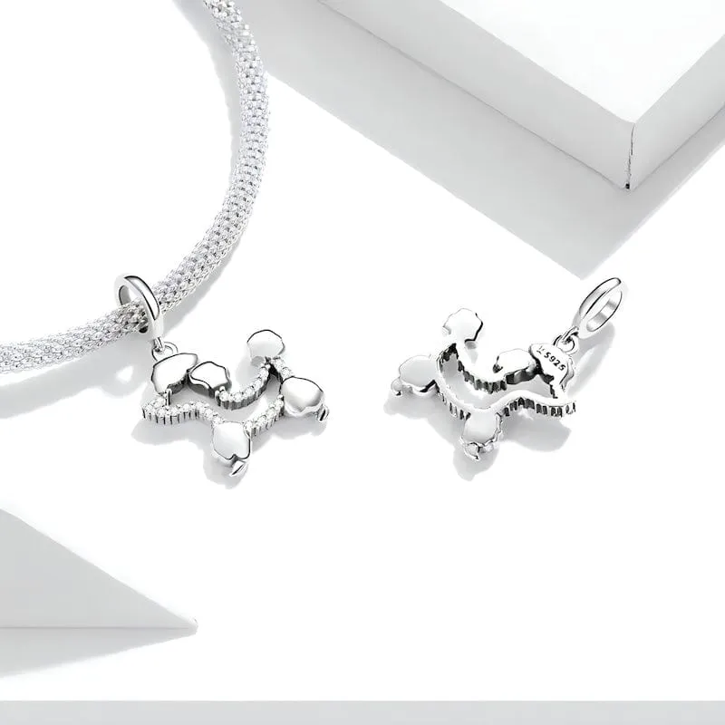 Dog Charm Poodle Sterling Silver