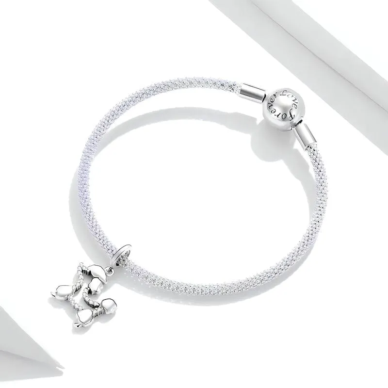 Dog Charm Poodle Sterling Silver