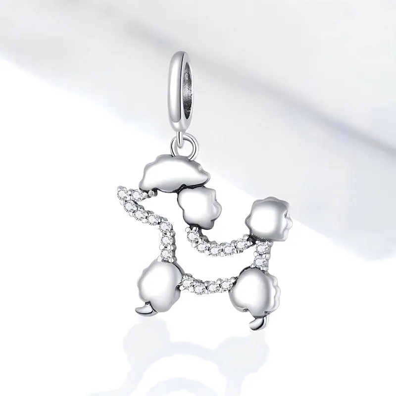 Dog Charm Poodle Sterling Silver