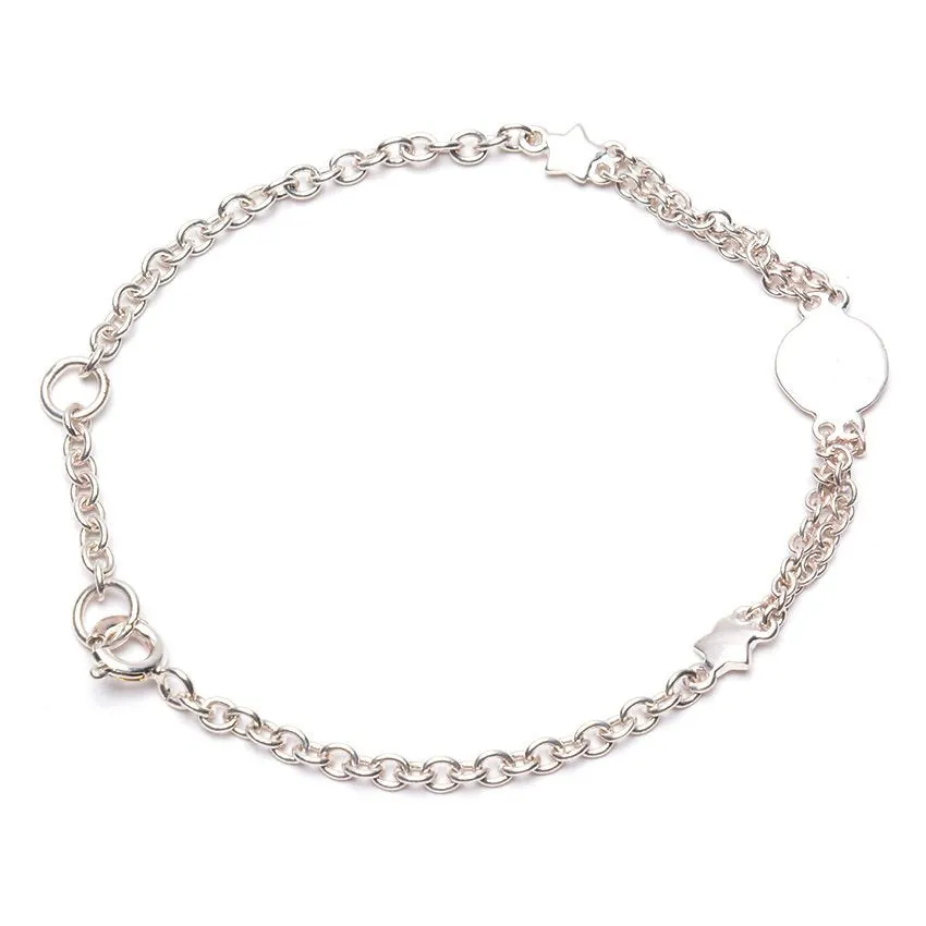 Double Rolo Chain with Mickey Mouse Bracelet For Women B4214