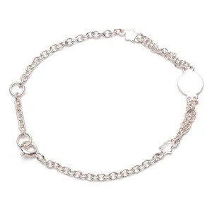 Double Rolo Chain with Mickey Mouse Bracelet For Women B4214
