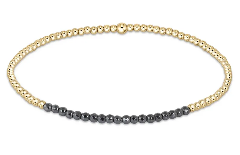 E Newton Classic Beaded Bliss 2mm Bracelet - Gold Gemstone