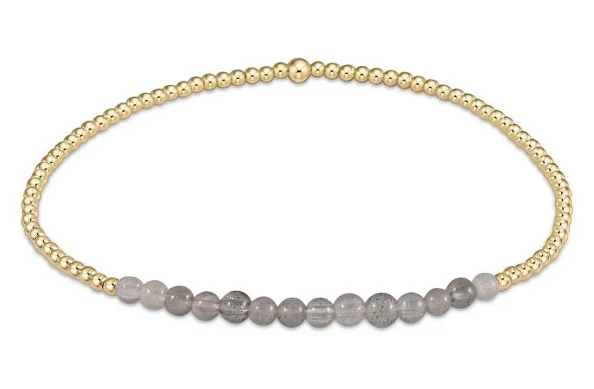 E Newton Classic Beaded Bliss 2mm Bracelet - Gold Gemstone