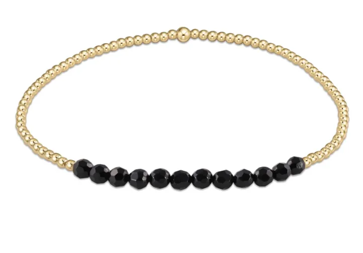 E Newton Classic Beaded Bliss 2mm Bracelet - Gold Gemstone