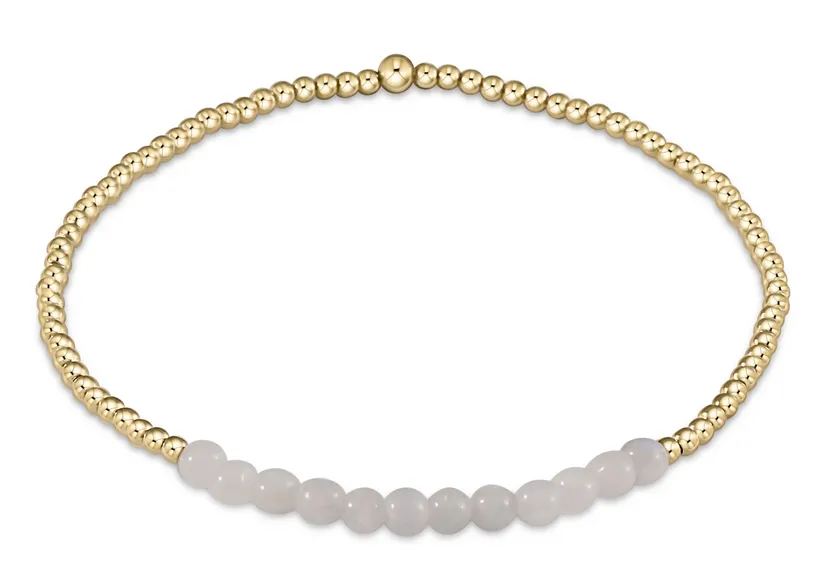 E Newton Classic Beaded Bliss 2mm Bracelet - Gold Gemstone
