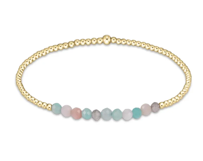 E Newton Classic Beaded Bliss 2mm Bracelet - Gold Gemstone