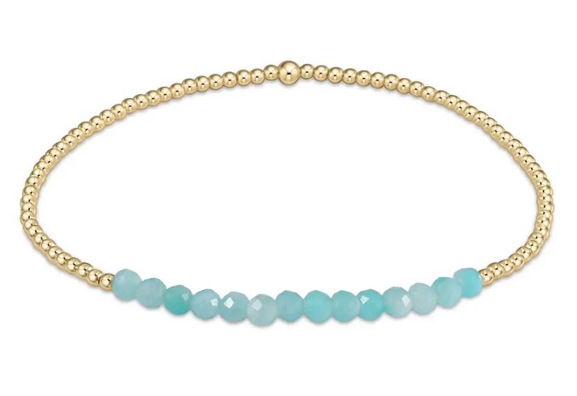 E Newton Classic Beaded Bliss 2mm Bracelet - Gold Gemstone