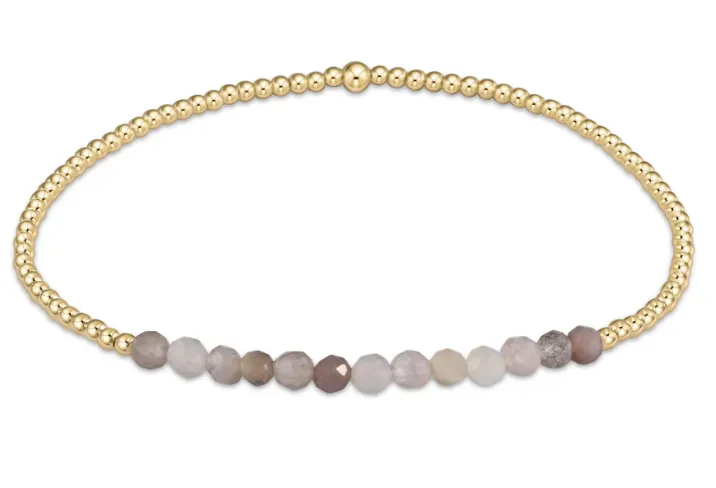 E Newton Classic Beaded Bliss 2mm Bracelet - Gold Gemstone