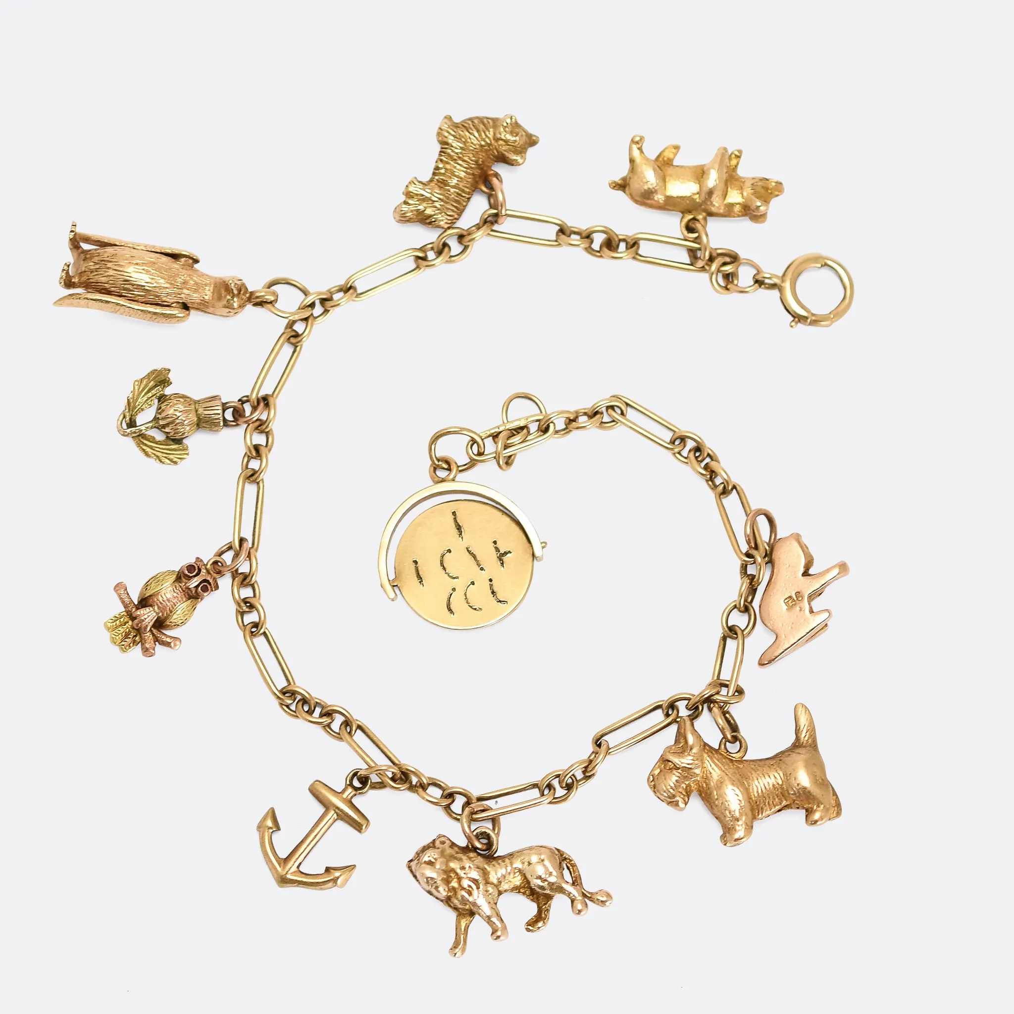 Edwardian "I Love You" Animal Charm Bracelet