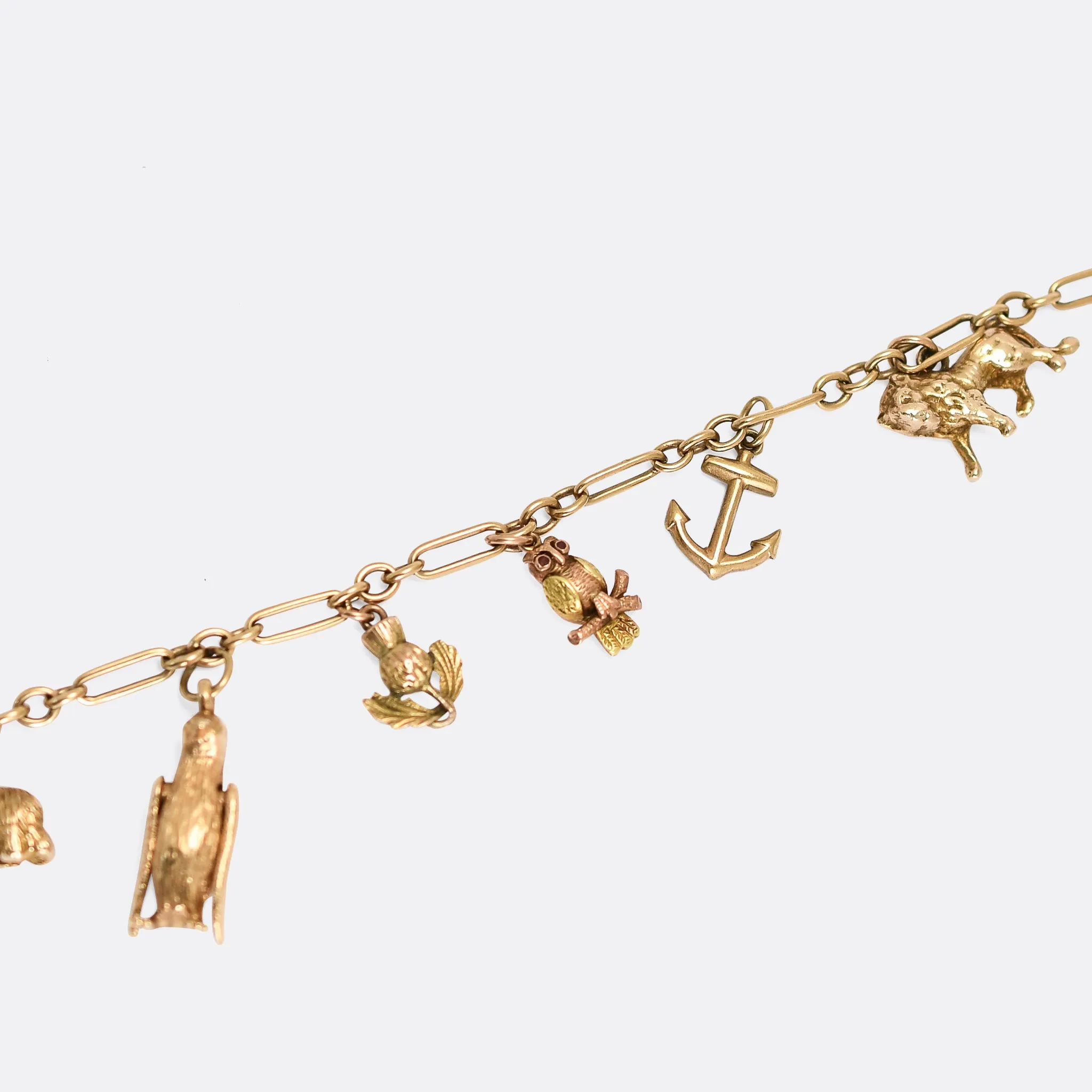 Edwardian "I Love You" Animal Charm Bracelet