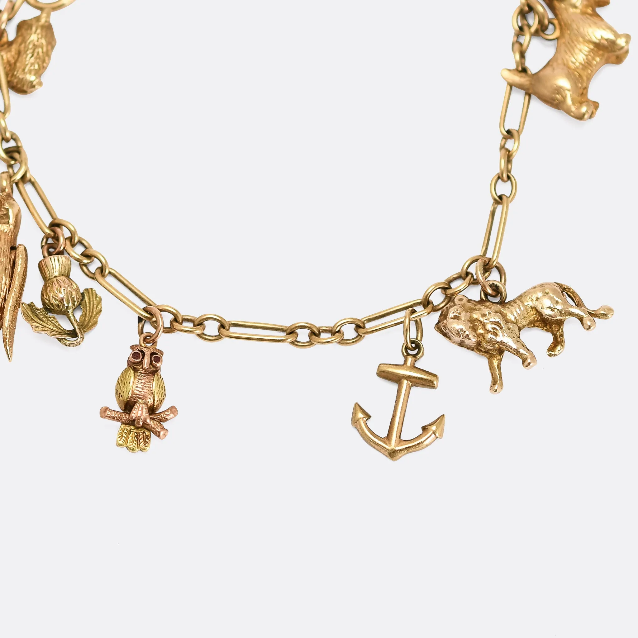 Edwardian "I Love You" Animal Charm Bracelet