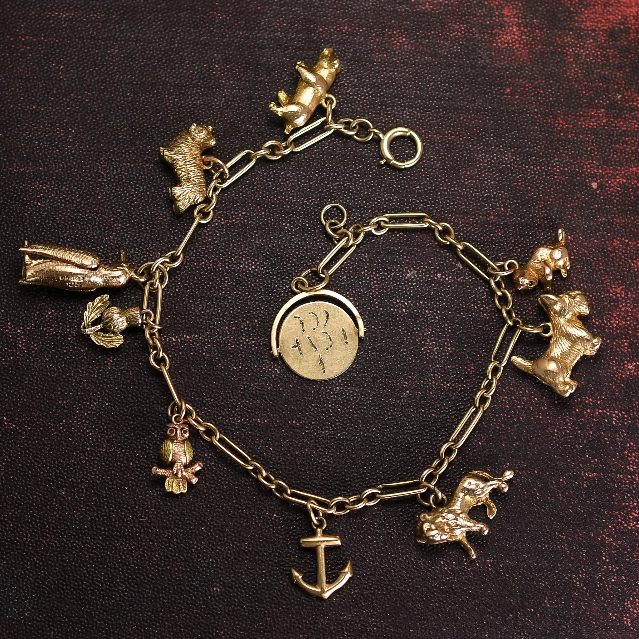 Edwardian "I Love You" Animal Charm Bracelet