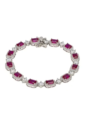 Elena Gemstone Bracelet Ruby Silver