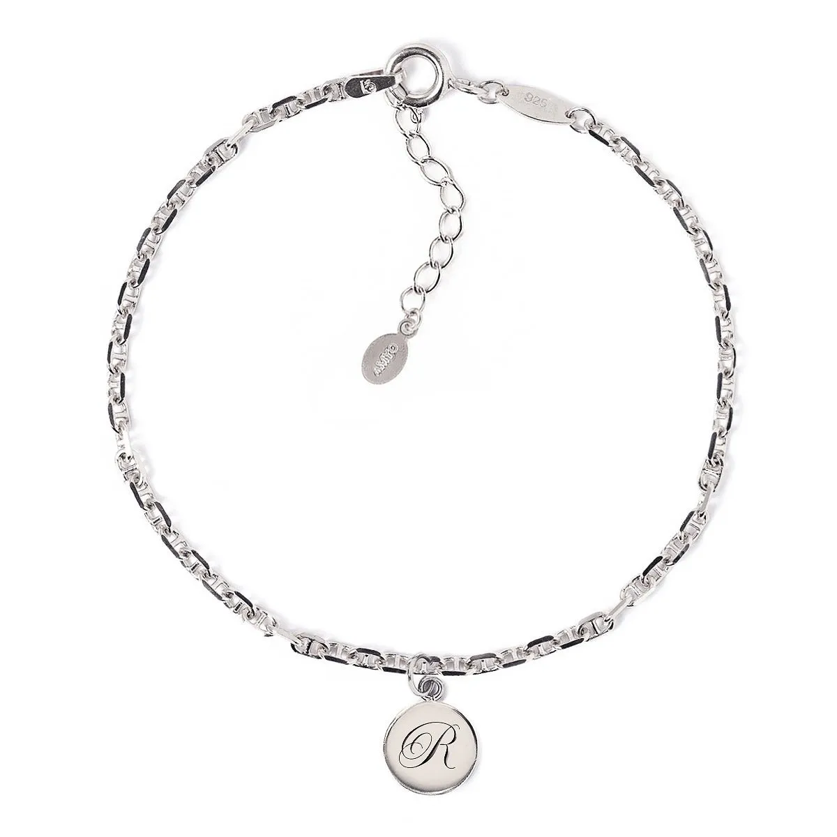 Engraved Charm Marina Chain Bracelet