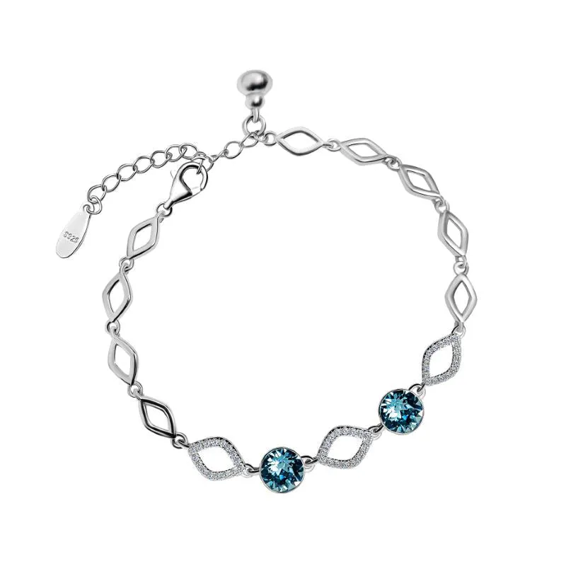 Enticing Bracelet with Blue Swarovski Stones