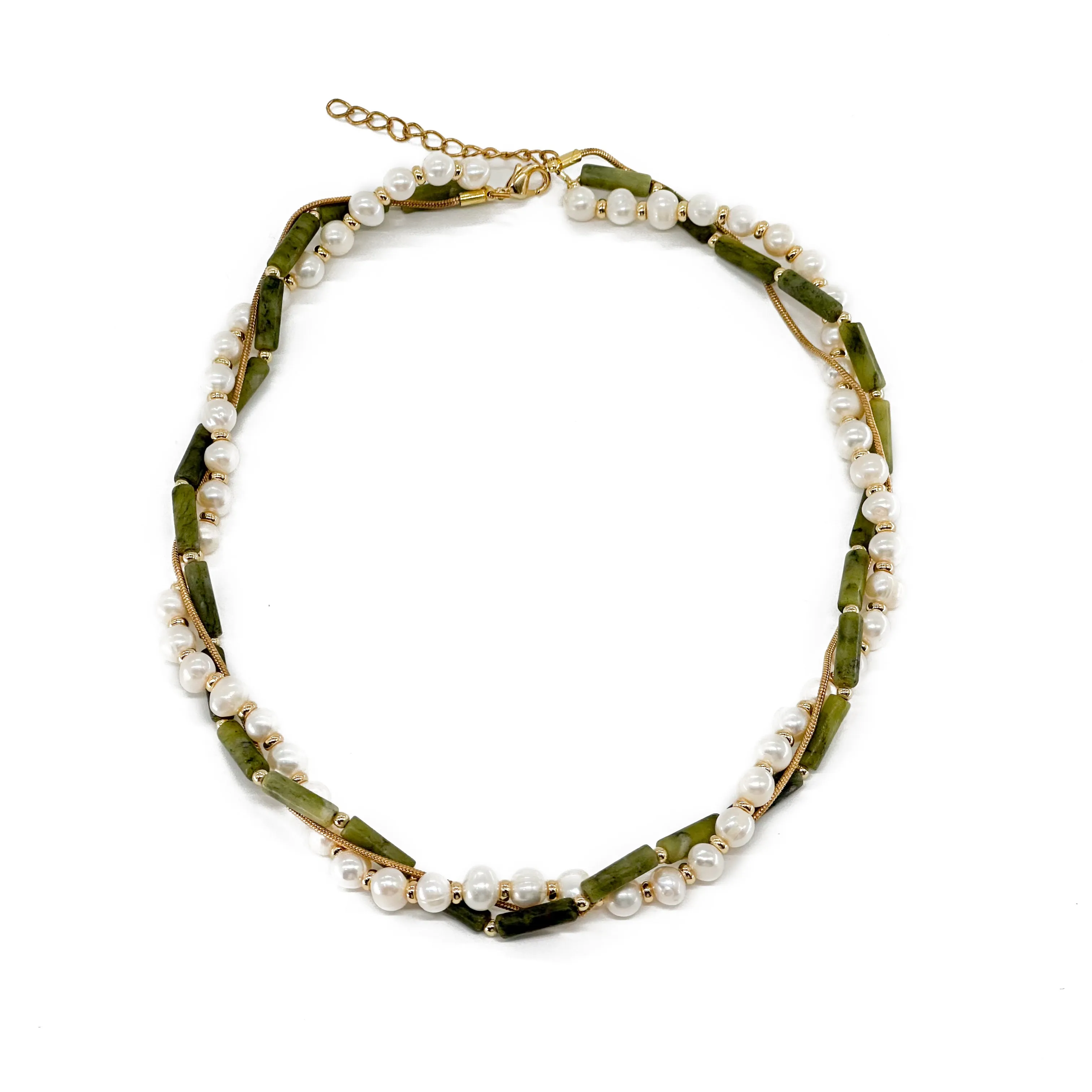 'Evening Summer' Peridot & Pearl Necklace